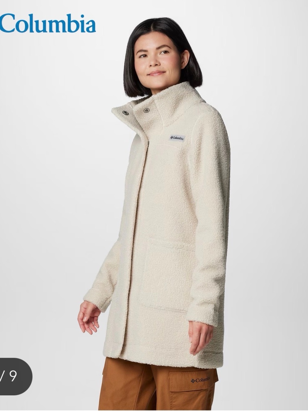 Columbia Cream Sherpa Mid-Length Panorama Coat